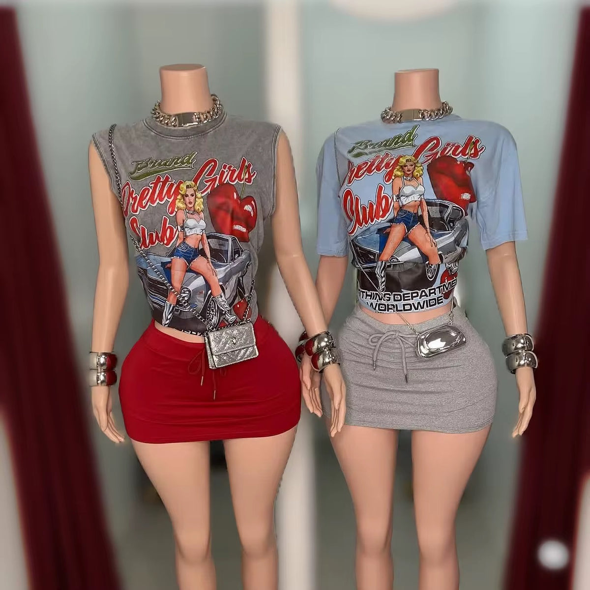 Graphic Tee & Skirt set